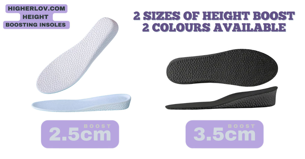 Increase Your Height HigherLov Insoles 2.5cm White 3.5cm Black