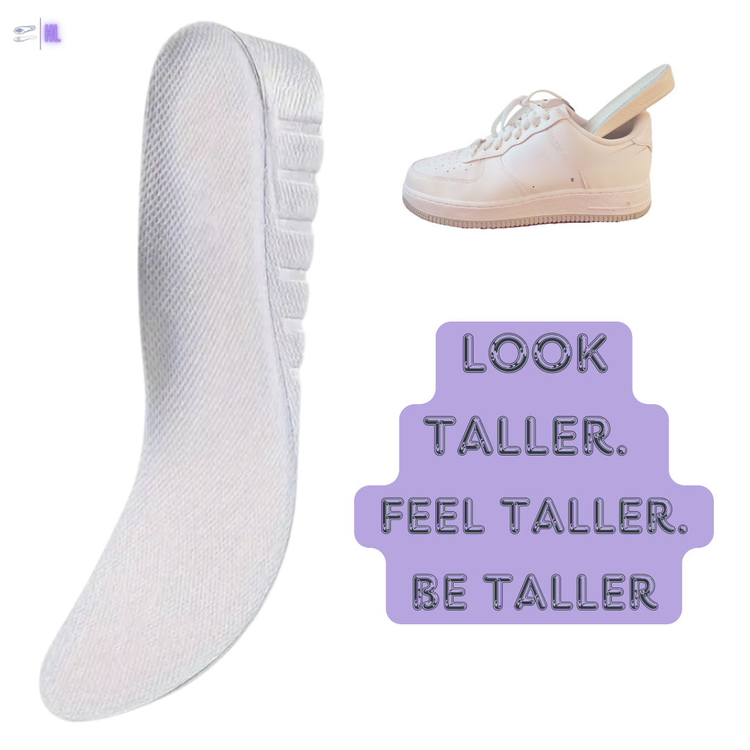 Look Taller Feel Taller Be Taller White Boost Insoles
