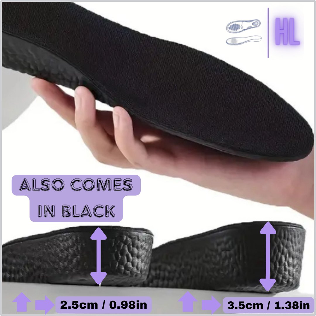 Height Increasing Insoles Black - 2.5cm and 3.5cm boost sizes - Look Taller In Seconds - Footwear Inserts - HigherLove