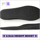 Height Increasing Insoles Black - 2.5cm height boost - Look Taller In Seconds - Footwear Inserts - HigherLov