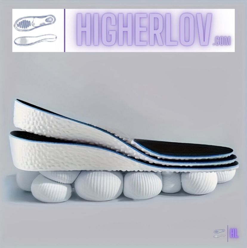 Height Increasing Insoles - White sole Black top - 2.5cm & 3.5cm Boost - Taller In Seconds - Footwear Inserts - HigherLov