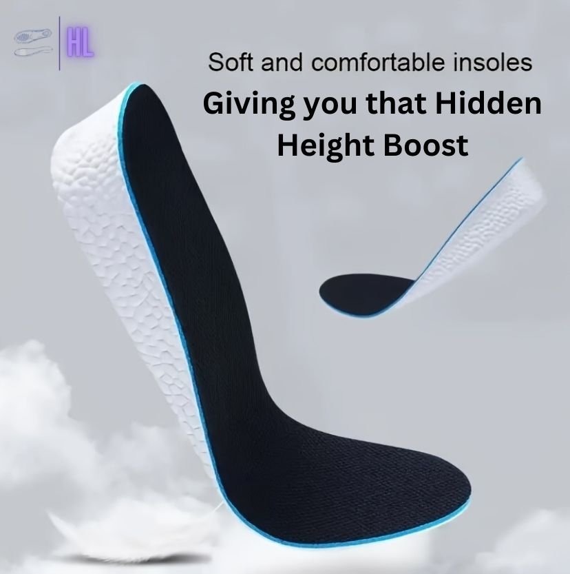 Height Increasing Insoles White sole Black top - Look Taller In Seconds - Footwear Inserts - HigherLov